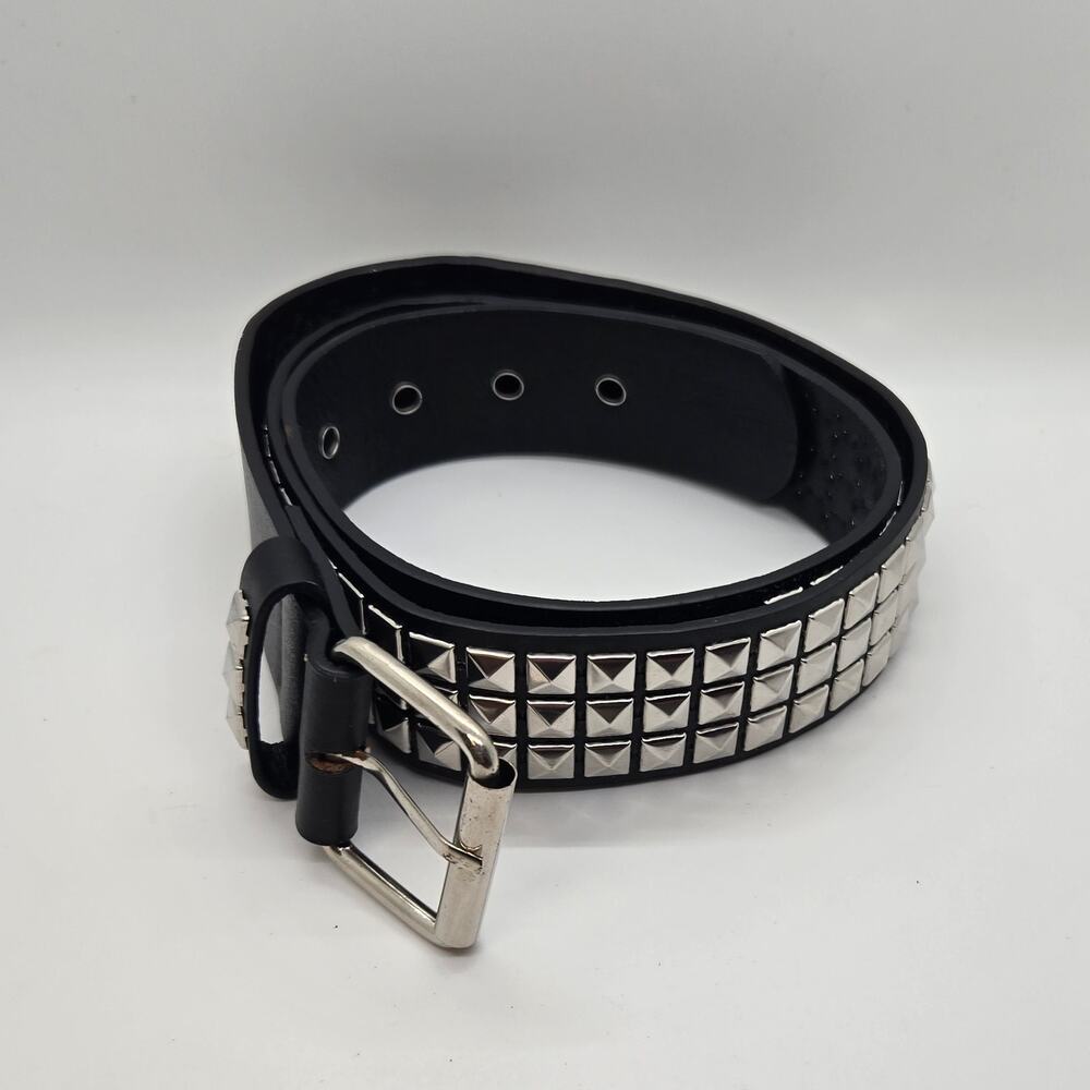 Y2K 90s Black Silver Stud Belt Grunge Punk Rock Metal Opium Goth Emo Unisex 40"